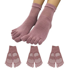 画像をギャラリービューアに読み込む, クリスマスセール中!【大和美神 】5本指 口ゴムゆったりくるぶし丈 滑り止め レディース 22-25cm 3足セット 母の日 プレゼント