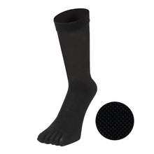 画像をギャラリービューアに読み込む, クリスマスセール中!【 社長の靴下® 】5本指 滑り止め付き クルー丈 メンズ 25-27㎝ 1足/3足/5足セット 黒