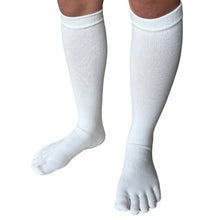 画像をギャラリービューアに読み込む, 【 極 】5本指ソックス 着圧ハイソックス メンズ 25-27㎝ 1足 黒 LINE