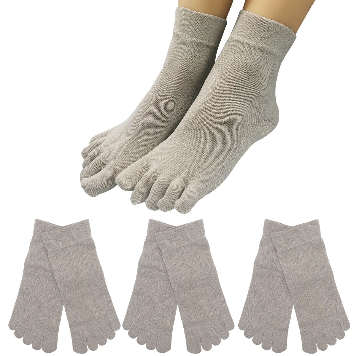 新生活応援セール!15%OFF【 社長の靴下® 】5本指 口ゴムゆったりくるぶし丈 レディース 22-25cm 黒 灰 ベージュ ピンク 紫 母の日 プレゼント