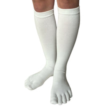 画像をギャラリービューアに読み込む, 【 極 】5本指ソックス 着圧ハイソックス レディース 22-25㎝ 1足 黒 白