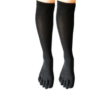 画像をギャラリービューアに読み込む, 【 社長の靴下®】5本指 ハイソックス   レディース  22-25cm 左左セット 黒 灰 ベージュ ピンク 紫 母の日 プレゼント