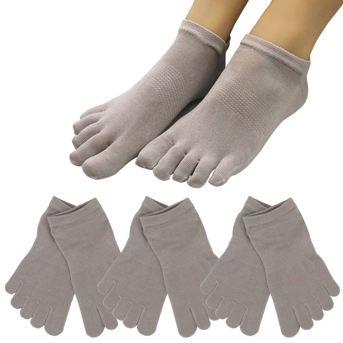 新生活応援セール!15%OFF【社長の靴下®】5本指 短スニーカー丈 レディース 3足セット ガスシルケット 黒 灰 ベージュ ピンク 紫 母の日 プレゼント