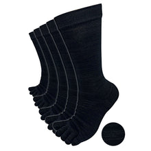 画像をギャラリービューアに読み込む, 【 極 】和紙プラス 5本指ソックス クルー丈 メンズ かみさまソックス 25-27/27-29㎝ 1足/5足/10足セット 黒チャコールグレー