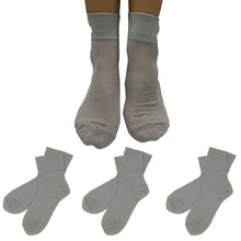 画像をギャラリービューアに読み込む, 【社長の靴下®】先丸 くるぶし丈 レディース 22-25㎝ 3足セット ガスシルケット 口ゴム有無 黒 灰 白 ベージュ 母の日 プレゼント
