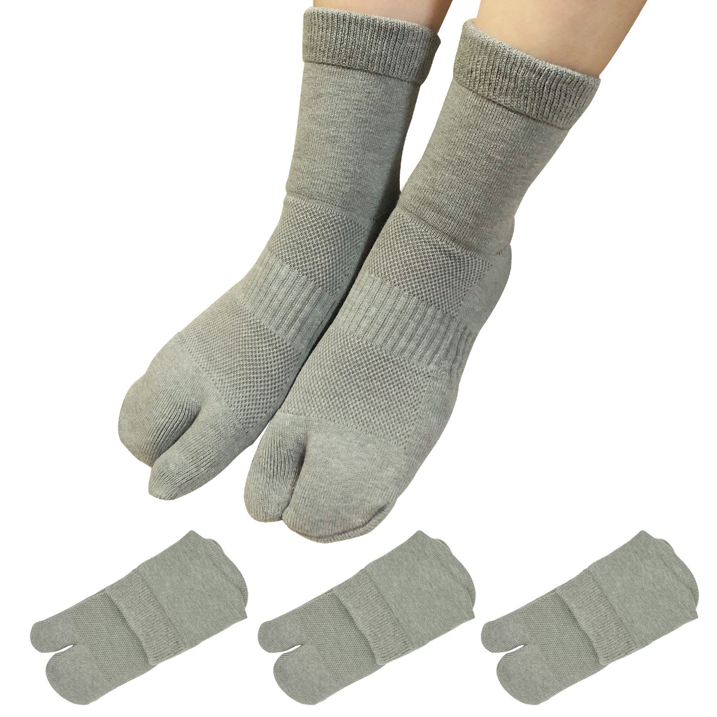 【極】足袋パイルソックス くるぶし丈 レディース 22-25cm 1足/3足セット  黒 白 灰 ベージュ パープル