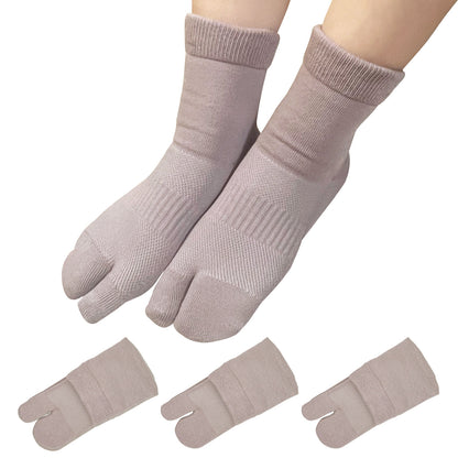 【極】足袋パイルソックス くるぶし丈 レディース 22-25cm 1足/3足セット  黒 白 灰 ベージュ パープル