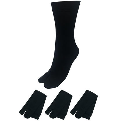 【足袋ソックス】 足袋 クルー丈 メンズ 24-26/26-28cm１足/３足セット 黒 灰 白 紺