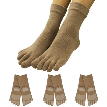 【大和美神】５本指ソックス 口ゴムゆったりくるぶし丈 レディース 3足セット