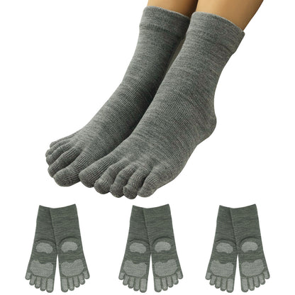 【大和美神】５本指ソックス 口ゴムゆったりくるぶし丈 レディース 3足セット