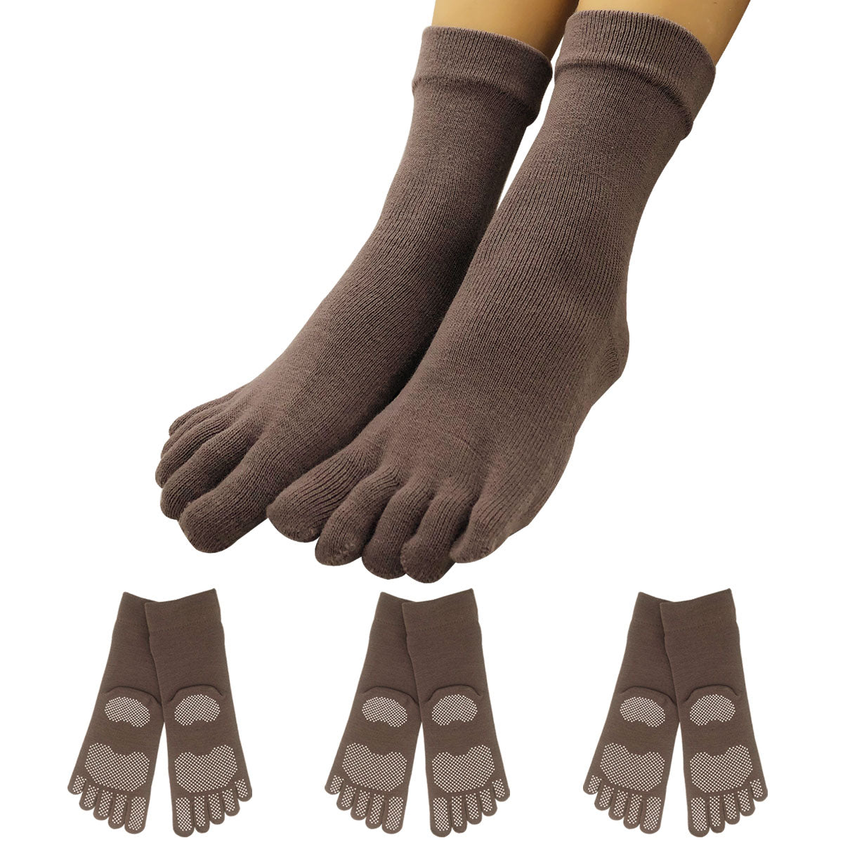 【大和美神】５本指ソックス 口ゴムゆったりくるぶし丈 レディース 3足セット