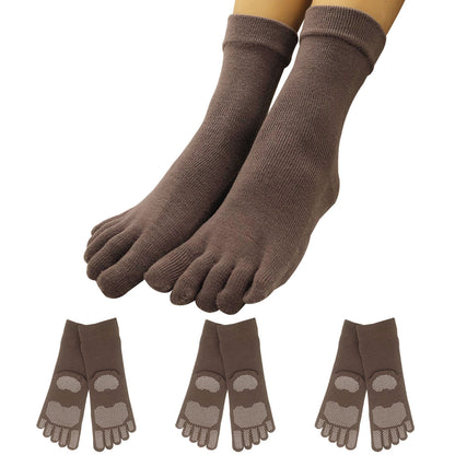 【大和美神】５本指ソックス 口ゴムゆったりくるぶし丈 レディース 3足セット