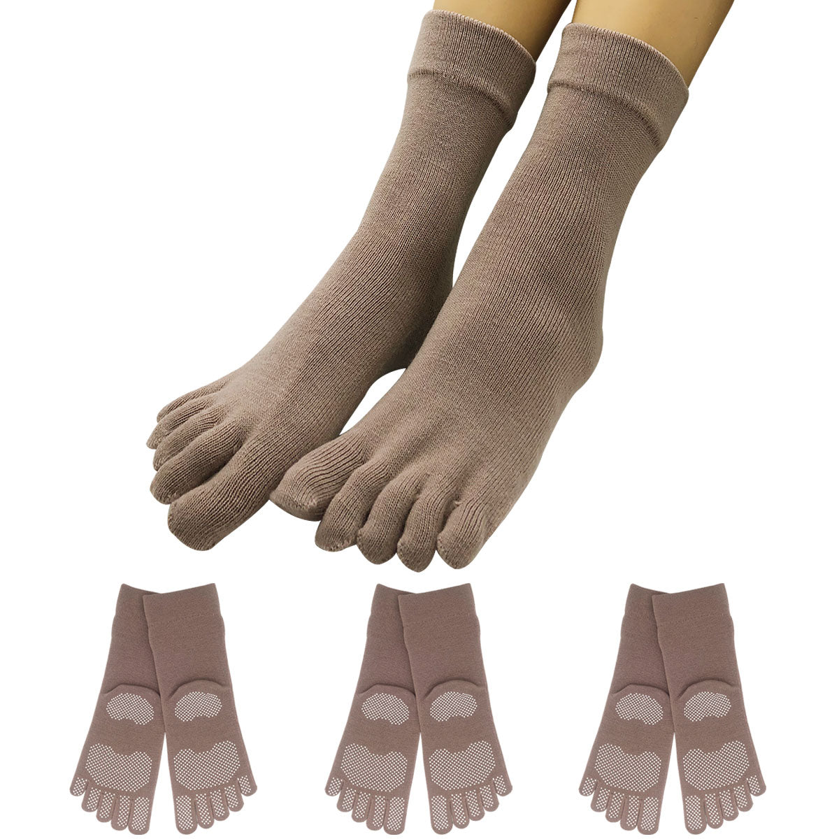 【大和美神】５本指ソックス 口ゴムゆったりくるぶし丈 レディース 3足セット