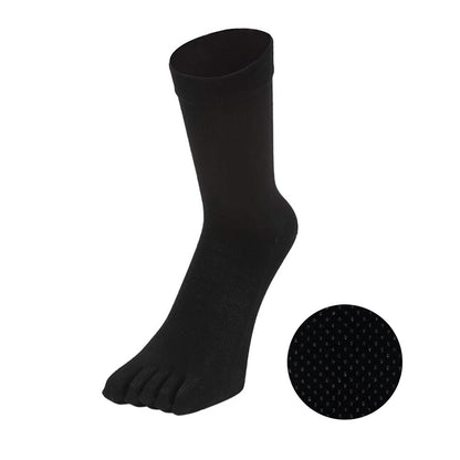 新生活応援セール！15％OFF【 社長の靴下® 】5本指 滑り止め付き くるぶし丈 メンズ  25-27㎝ 1足/3足/5足セット  黒