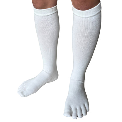 父の日15％OFFセール【 極 】5本指ソックス 着圧ハイソックス メンズ 25-27㎝ 1足 黒 LINE