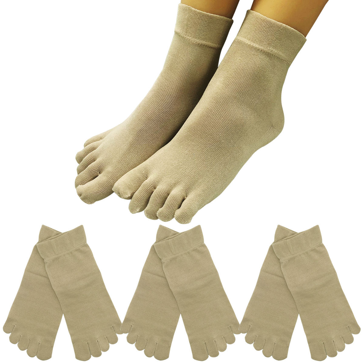 新生活応援セール！15％OFF【 社長の靴下® 】5本指 口ゴムゆったりくるぶし丈  レディース  22-25cm 黒 灰 ベージュ ピンク 紫 母の日 プレゼント