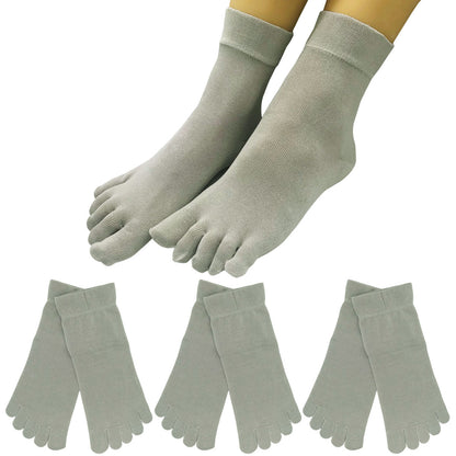 新生活応援セール！15％OFF【 社長の靴下® 】5本指 口ゴムゆったりくるぶし丈  レディース  22-25cm 黒 灰 ベージュ ピンク 紫 母の日 プレゼント