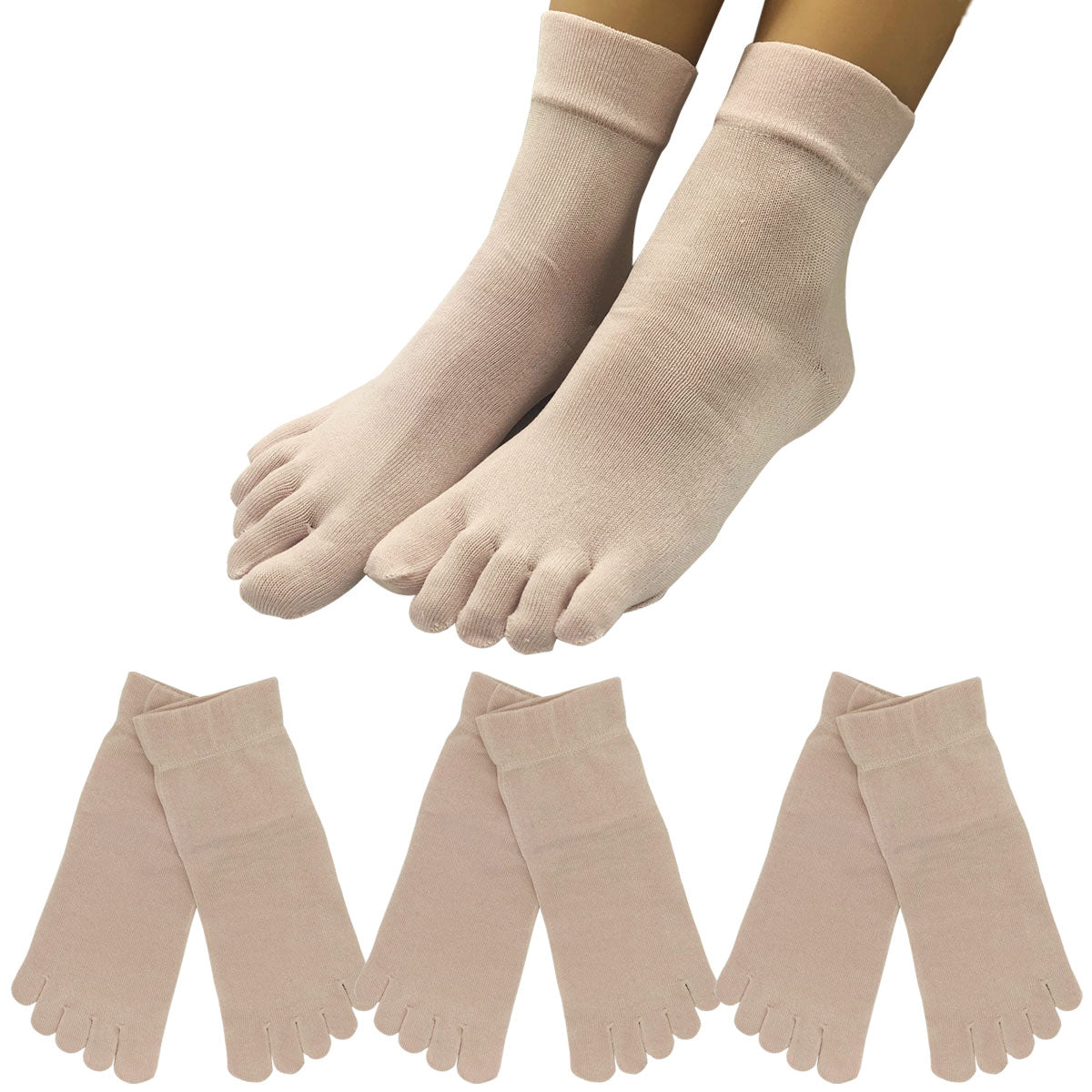 新生活応援セール！15％OFF【 社長の靴下® 】5本指 口ゴムゆったりくるぶし丈  レディース  22-25cm 黒 灰 ベージュ ピンク 紫 母の日 プレゼント