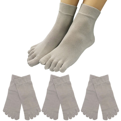 新生活応援セール！15％OFF【 社長の靴下® 】5本指 口ゴムゆったりくるぶし丈  レディース  22-25cm 黒 灰 ベージュ ピンク 紫 母の日 プレゼント