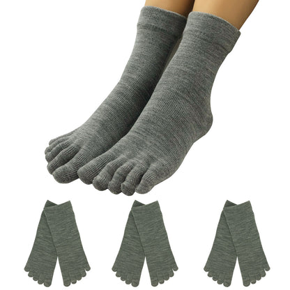 【大和美神】５本指ソックス 口ゴムゆったりくるぶし丈 レディース 3足セット