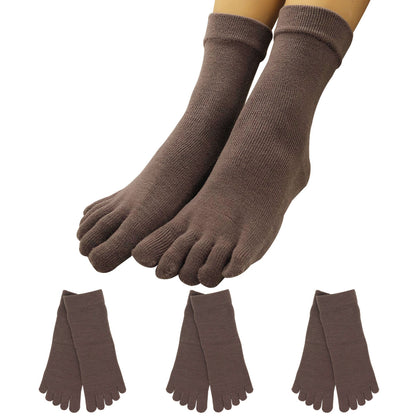 【大和美神】５本指ソックス 口ゴムゆったりくるぶし丈 レディース 3足セット