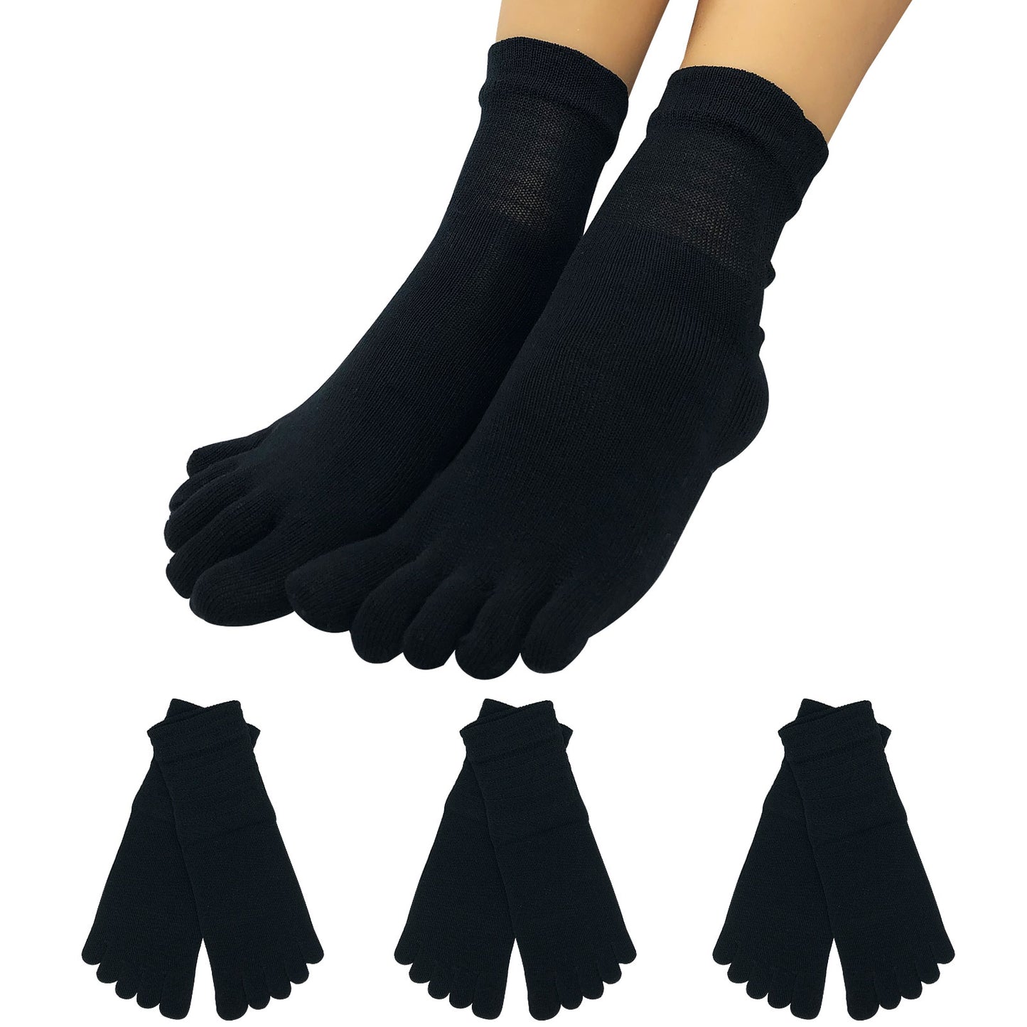 【大和美神 】5本指 口ゴムゆったりくるぶし丈 滑り止め レディース 22-25cm 3足セット 母の日 プレゼント