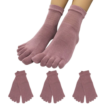 【大和美神 】5本指 口ゴムゆったりくるぶし丈 滑り止め レディース 22-25cm 3足セット 母の日 プレゼント