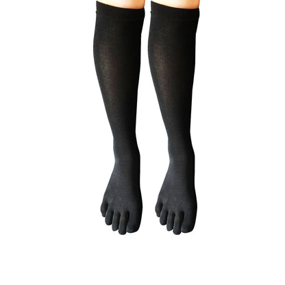 【 社長の靴下®】5本指 ハイソックス   レディース  22-25cm 左左セット 黒 灰 ベージュ ピンク 紫 母の日 プレゼント