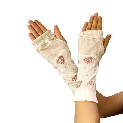 50％OFF【 大和美神 】ショートアームカバー  レディース  バラ 黒 白 灰 母の日 プレゼント