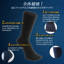 画像をギャラリービューアに読み込む, 【極】5本指ソックス  クルー丈 メンズ まほろば綿® 含有  25-28cm  5足 マルチカラー ボーダー
