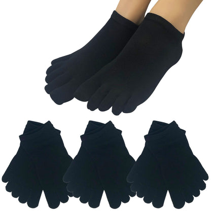 新生活応援セール！15％OFF【社長の靴下®】5本指  短スニーカー丈  レディース 3足セット ガスシルケット 黒 灰 ベージュ ピンク 紫 母の日 プレゼント