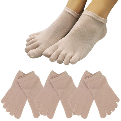 新生活応援セール！15％OFF【社長の靴下®】5本指  短スニーカー丈  レディース 3足セット ガスシルケット 黒 灰 ベージュ ピンク 紫 母の日 プレゼント