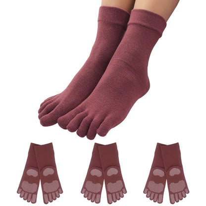 【大和美神】５本指ソックス 口ゴムゆったりくるぶし丈 レディース 3足セット