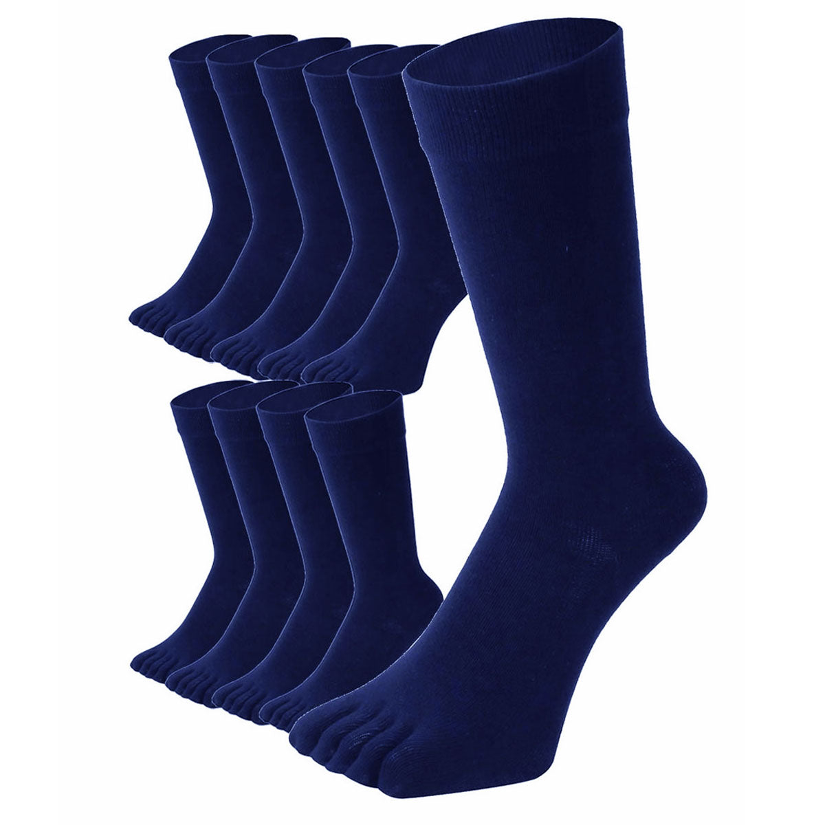 新生活応援セール！15％OFF【 極 】5本指ソックス クルー丈 メンズ 25-27/27-29cm 1足/5足/10足セット 黒 灰 白 紺