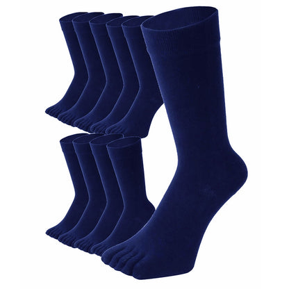 新生活応援セール！15％OFF【 極 】5本指ソックス クルー丈 メンズ 25-27/27-29cm 1足/5足/10足セット 黒 灰 白 紺