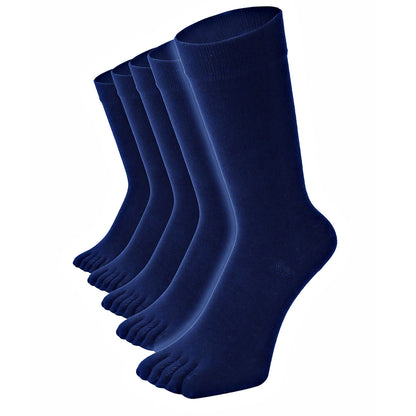 新生活応援セール！15％OFF【 極 】5本指ソックス クルー丈 メンズ 25-27/27-29cm 1足/5足/10足セット 黒 灰 白 紺