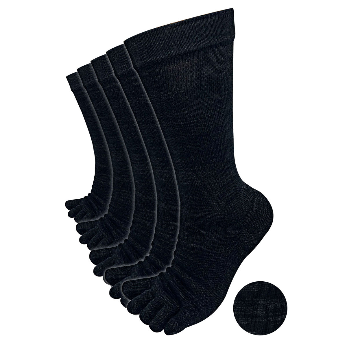 新生活応援セール！15％OFF【 極 】和紙プラス 5本指ソックス クルー丈 メンズ かみさまソックス 25-27/27-29㎝ 1足/5足/10足セット 黒チャコールグレー