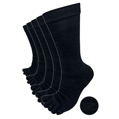 新生活応援セール！15％OFF【 極 】和紙プラス 5本指ソックス クルー丈 メンズ かみさまソックス 25-27/27-29㎝ 1足/5足/10足セット 黒チャコールグレー