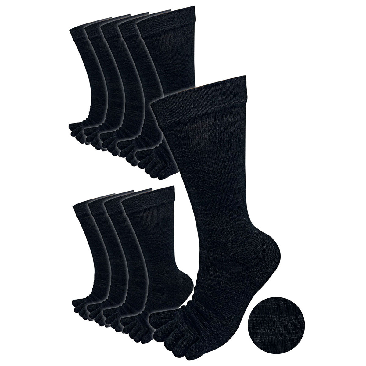 新生活応援セール！15％OFF【 極 】和紙プラス 5本指ソックス クルー丈 メンズ かみさまソックス 25-27/27-29㎝ 1足/5足/10足セット 黒チャコールグレー