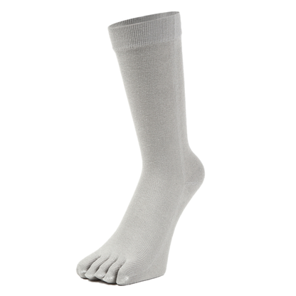 新生活応援セール！15％OFF【 極 】5本指ソックス クルー丈 メンズ 25-27/27-29cm 1足/5足/10足セット 黒 灰 白 紺