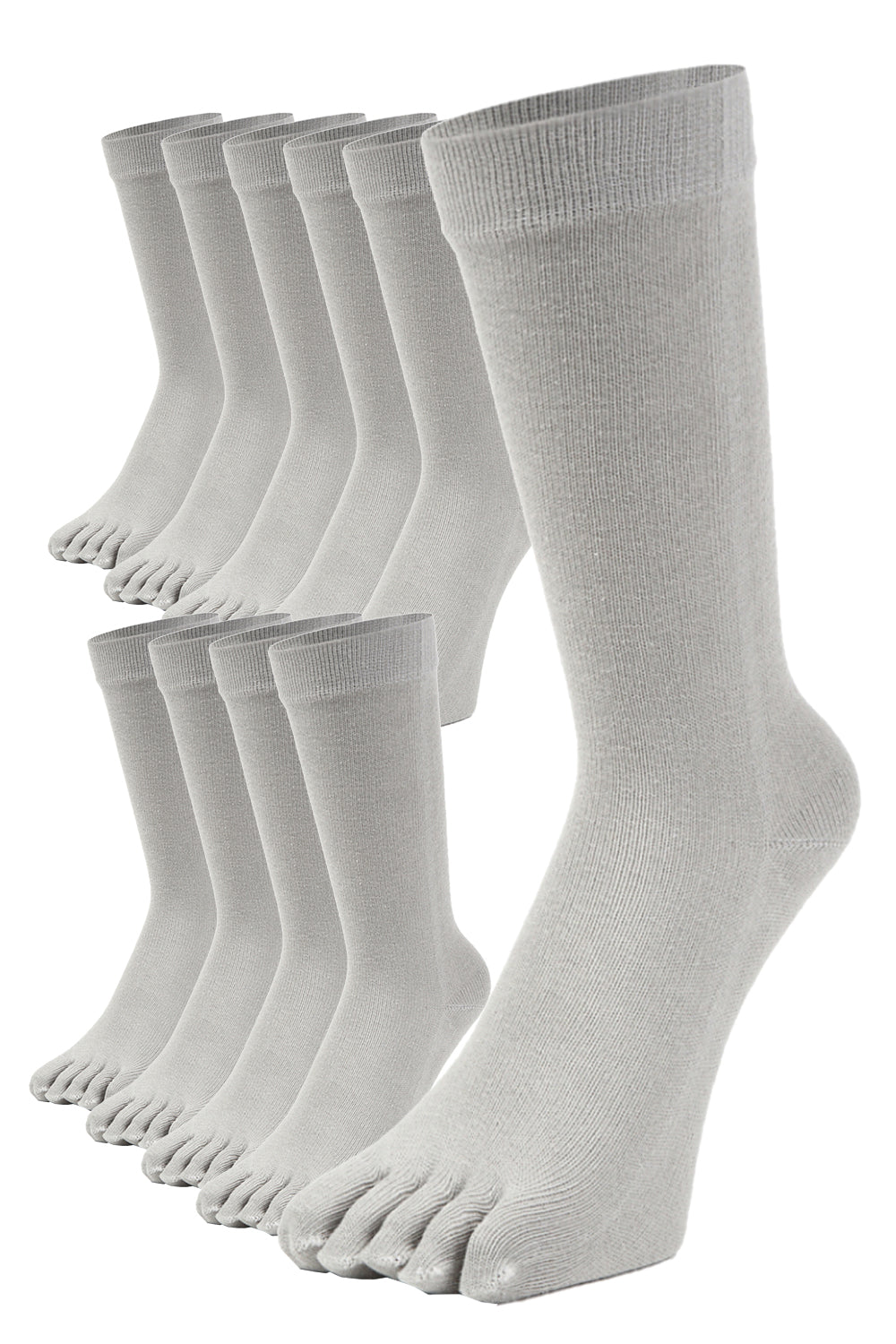 新生活応援セール！15％OFF【 極 】5本指ソックス クルー丈 メンズ 25-27/27-29cm 1足/5足/10足セット 黒 灰 白 紺