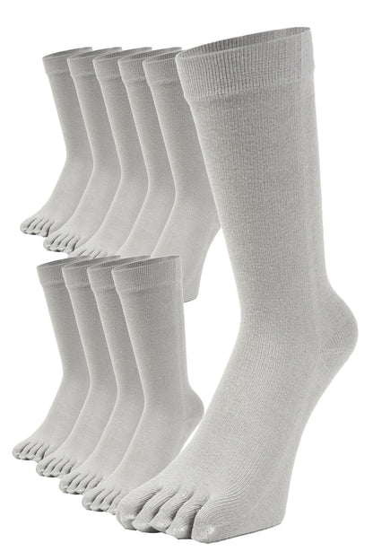 新生活応援セール！15％OFF【 極 】5本指ソックス クルー丈 メンズ 25-27/27-29cm 1足/5足/10足セット 黒 灰 白 紺