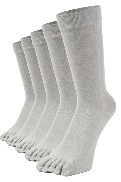 新生活応援セール！15％OFF【 極 】5本指ソックス クルー丈 メンズ 25-27/27-29cm 1足/5足/10足セット 黒 灰 白 紺