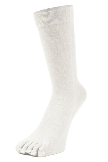 新生活応援セール！15％OFF【 極 】5本指ソックス クルー丈 メンズ 25-27/27-29cm 1足/5足/10足セット 黒 灰 白 紺