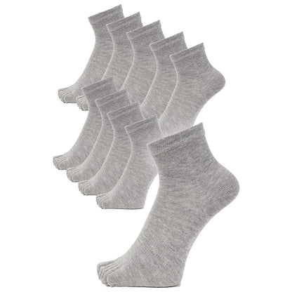 新生活応援セール！15％OFF【 20時間履いても臭くならない】５本指 くるぶし丈 メンズ 25-28㎝ 1足/5足/10足セット 黒 灰