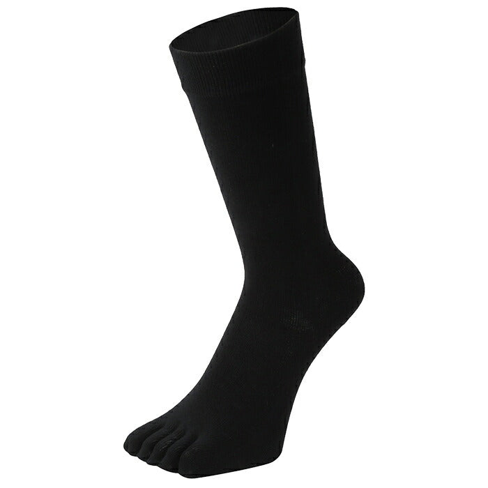 新生活応援セール！15％OFF【 20時間履いても臭くならない】 5本指 クルー丈 メンズ 25-28cm 1足/5足/10足セット 黒