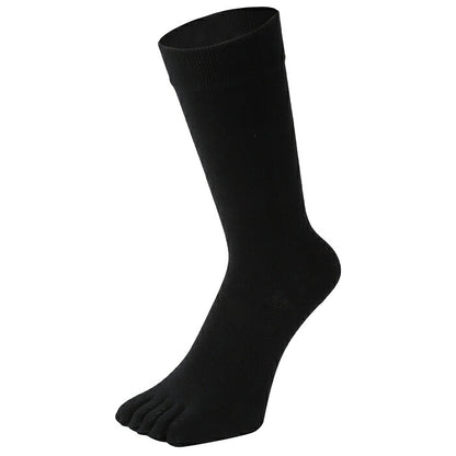 新生活応援セール！15％OFF【 20時間履いても臭くならない】 5本指 クルー丈 メンズ 25-28cm 1足/5足/10足セット 黒