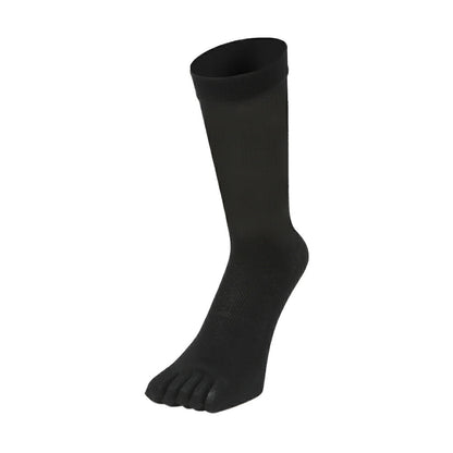 父の日15％OFFセール【 社長の靴下® 】５本指 クルー丈  メンズ 25-27㎝ 黒 灰