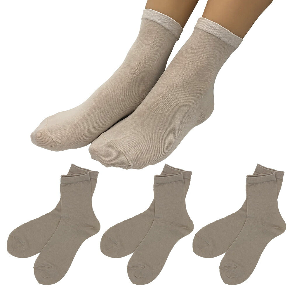 新生活応援セール！15％OFF【社長の靴下®】先丸 くるぶし丈 レディース  22-25㎝ ３足セット ガスシルケット 口ゴム有無 黒 灰 白 ベージュ 母の日 プレゼント