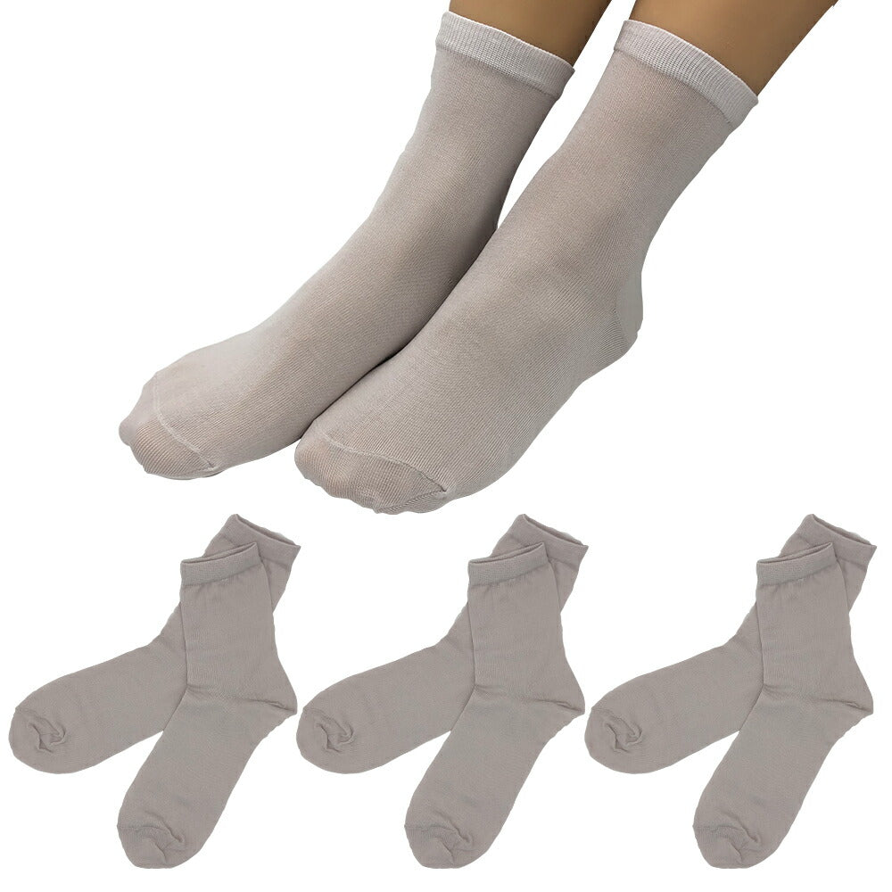 新生活応援セール！15％OFF【社長の靴下®】先丸 くるぶし丈 レディース  22-25㎝ ３足セット ガスシルケット 口ゴム有無 黒 灰 白 ベージュ 母の日 プレゼント